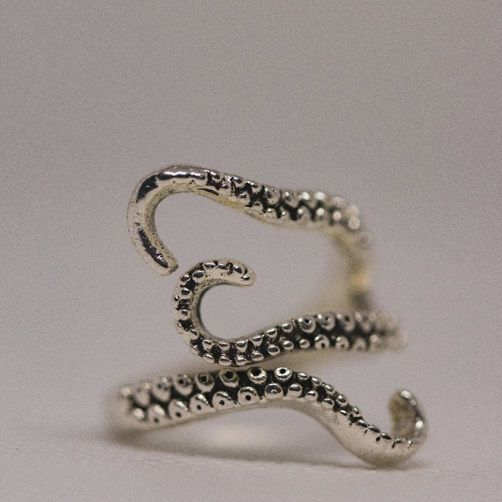 Adjustable, Open Squid Tentacle Ring for Men Women, Personality Punk Hip Hop Rin